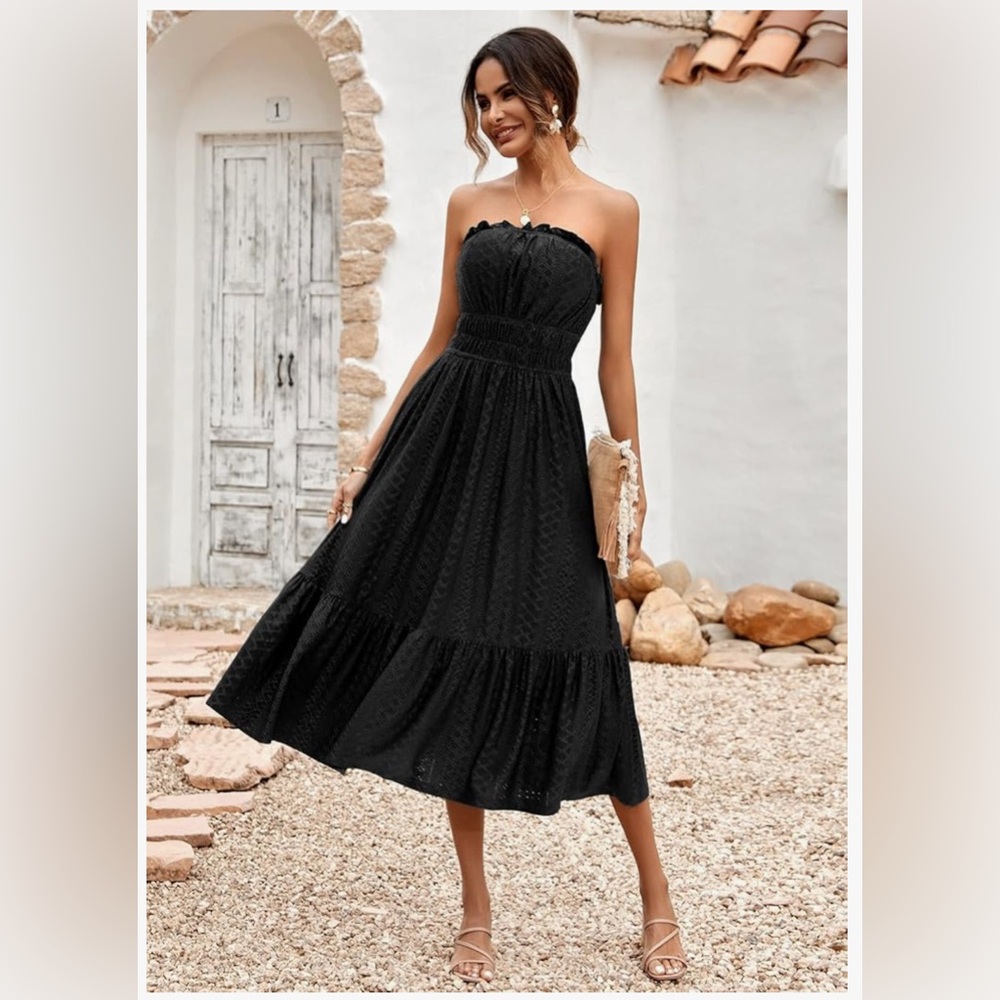 Elegant Black Strapless Dress